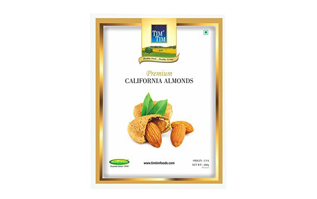 Tim Tim Premium California Almonds    Box  200 grams
